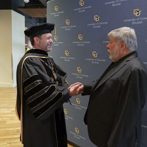 Steve Wozniak was the 2024 Commencement Address speaker at the University of Colorado Boulder.  (Photo by Casey A. Cass/University of Colorado)